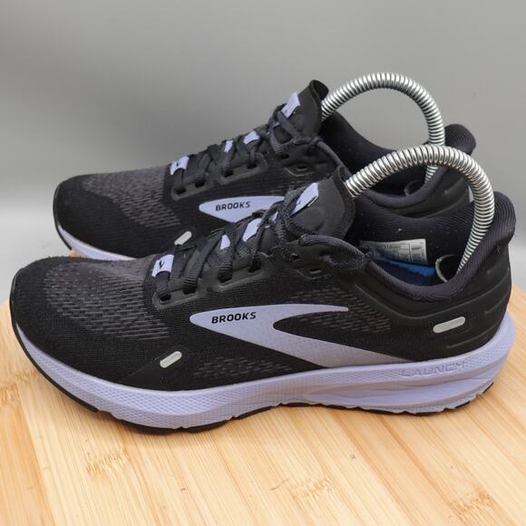 Brooks Shoes Womens Size 7 Black Purple Blue Launch 9 Athletic Running Sneakers - Picture 1 of 9